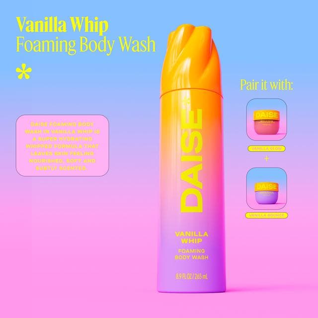 Daise 265ml Vanilla Whip Foaming Body Wash - gallery image 6