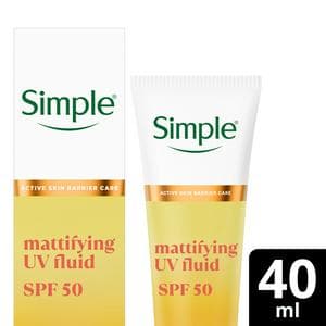 Simple 40ml Mattifying UV Fluid Sunscreen with SPF 50 Sun Protection