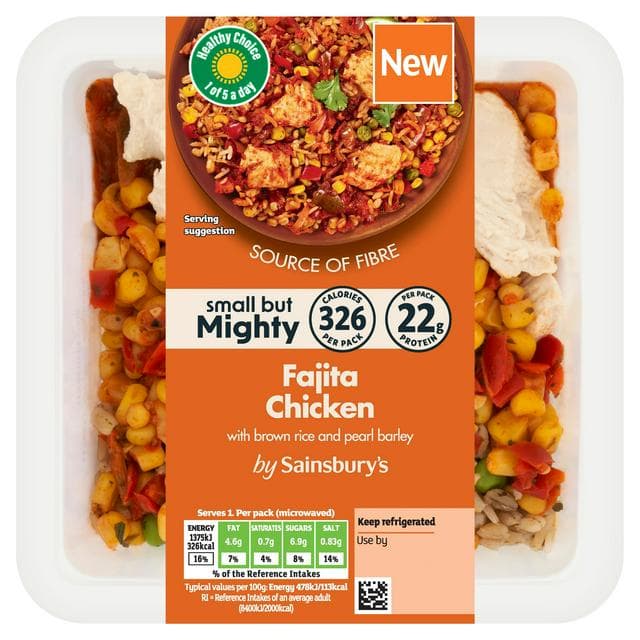 Sainsbury's 300g Small But Mighty Fajita Chicken with Brown Rice & Pearl Barley - gallery image 1