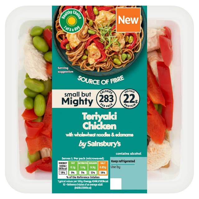 Sainsbury's 300g Small But Mighty Teriyaki Chicken with Wholewheat Noodles & Edamame - gallery image 1