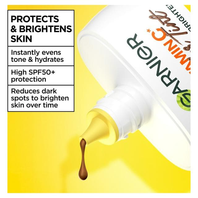 Garnier 40ml Vitamin C Protect & Brighten Wonder Tint SPF 50+ Dark Shade Cream - gallery image 1