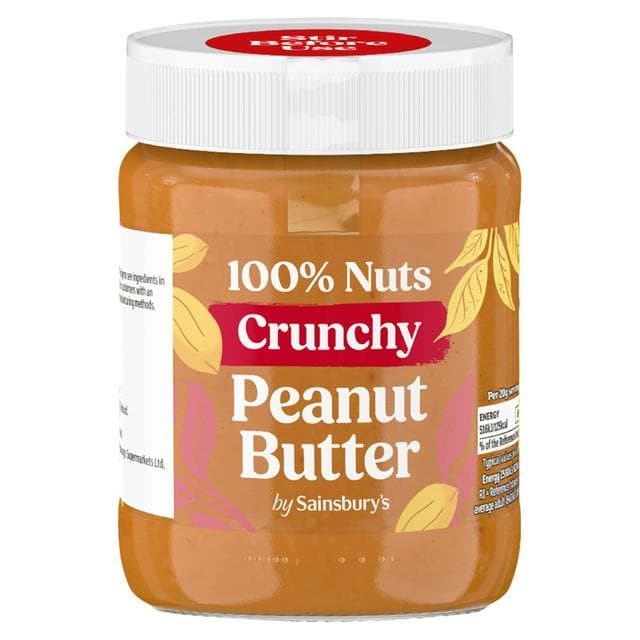 Sainsbury's 340g 100% Crunchy Peanut Butter - gallery image 1