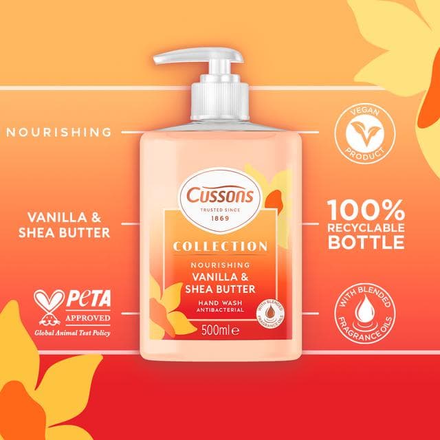 Cussons Collection 500ml Nourishing Vanilla & Shea Butter Hand Wash - gallery image 3