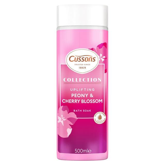 Cussons Collection 500ml Uplifting Peony & Cherry Blossom Bath Soak - gallery image 1