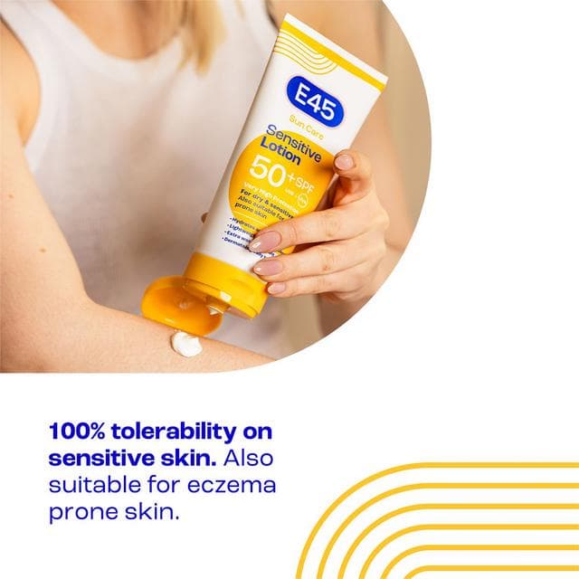 E45 180ml Sun Care SPF 50+ UVB + UVA Sensitive Lotion - gallery image 5
