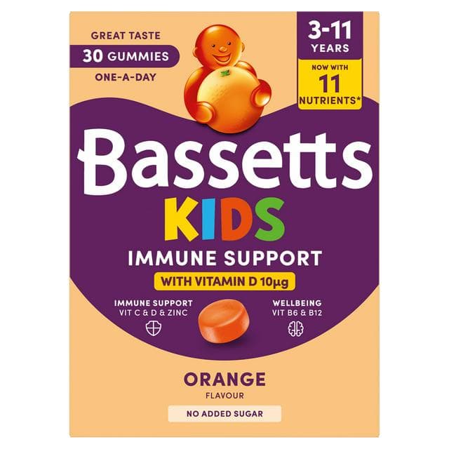 Bassetts 30 x Orange Flavour 3 to 11 Years Immune Support One a Day Kids Gummies - gallery image 1