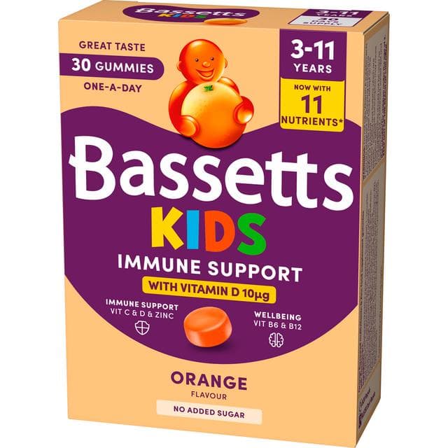 Bassetts 30 x Orange Flavour 3 to 11 Years Immune Support One a Day Kids Gummies - gallery image 3