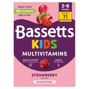 Bassetts 60 x Strawberry Flavour 3 to 6 Years Kids Multivitamin Gummies