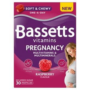 Bassetts Vitamins 30 x Multivitamins & Multiminerals Raspberry Flavour Pregnancy Pastilles
