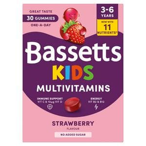 Bassetts 30 x Strawberry Flavour 3 to 6 Years One a Day Kids Multivitamin Gummies