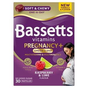Bassett's 30 x One a Day Raspberry & Lime Flavour Vitamins Pregnancy + Pastilles