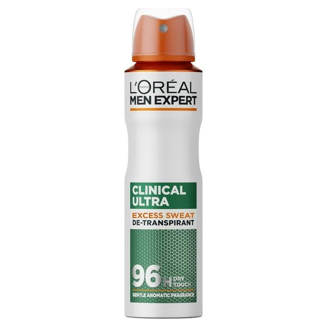 L'Oréal Paris Men Expert 250ml Clinical Ultra for Sweat Control & Freshness Antiperspirant Spray - gallery image 1