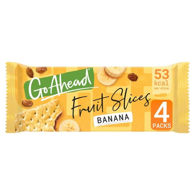 Go Ahead 4 x 43.6g Banana Crispy Fruit Slices Multipack Snack Bars - gallery image 1