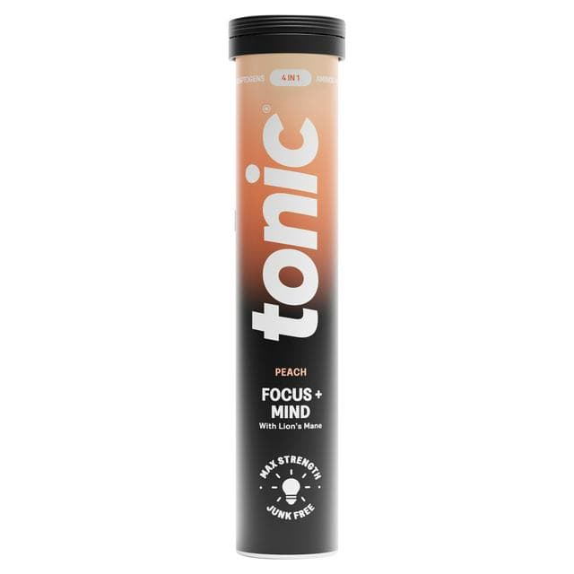 Tonic 20 x Focus + Mind Peach Food Supplement Tablets - gallery image 1