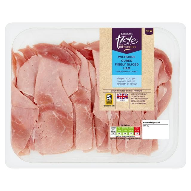 Sainsbury's 225g Wiltshire Cured Finely Sliced Ham, Taste the Difference - gallery image 1