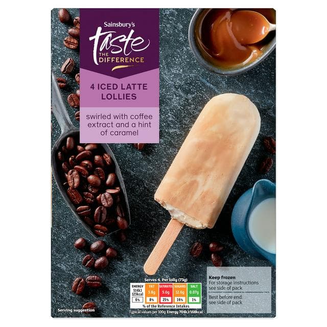Sainsbury's 4 x 70ml Iced Latte Lollies, Taste the Difference - gallery image 1