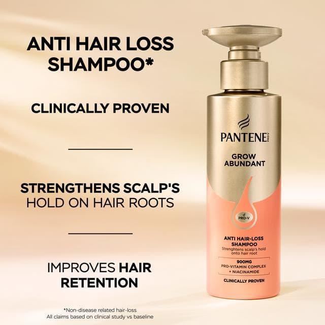 Pantene Base 290ml Grow Abundant Anti Hair Loss for Stronger, Longer, Denser Hair Shampoo - gallery image 4