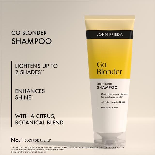 John Frieda 250ml Go Blonder Lightening Shampoo - gallery image 3