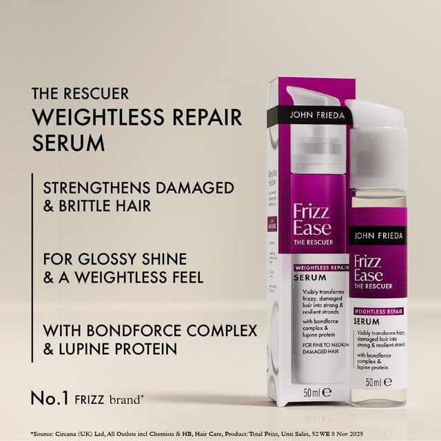 John Frieda 50ml the Rescuer Weightless Hair Repair Serum - gallery image 2
