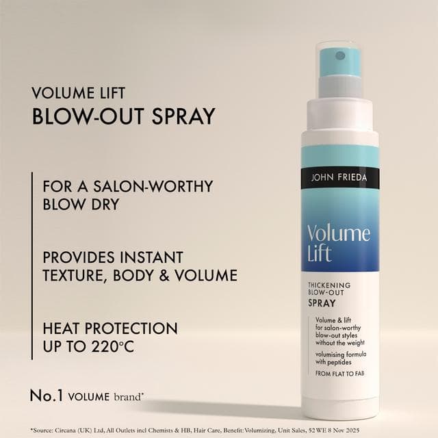 John Frieda 100ml Volume Lift Thickening Blow Out Hair Spray - gallery image 3