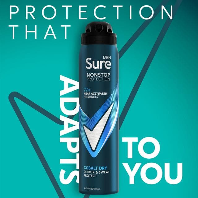 Sure Men 250ml Nonstop Protection Cobalt Dry Antiperspirant Aerosol Deodorant Spray, FIFA Limited Collection - gallery image 2