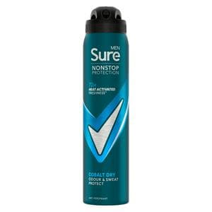 Sure Men 250ml Nonstop Protection Cobalt Dry Antiperspirant Aerosol Deodorant Spray, FIFA Limited Collection