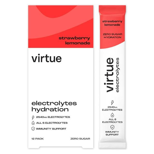Virtue 12 x 4.8g Strawberry Lemonade Electrolytes Hydration Sachets - gallery image 1