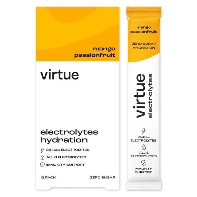 Virtue 12 x 4.5g Mango Passionfruit Electrolytes Hydration Sachets - gallery image 1