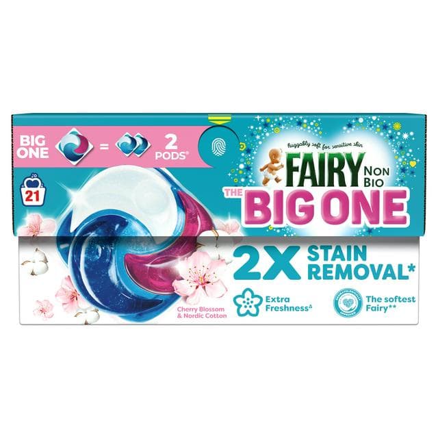 Fairy 21 Washes Non Bio the Big One Cherry Blossom & Nordic Cotton Pods - gallery image 1