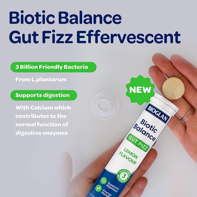 Bioglan Biotic Balance 20 x Lemon Flavour Gut Fizz Effervescent Tablets - gallery image 2
