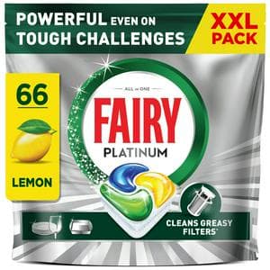 Fairy 66 Platinum Lemon Dishwasher Tablets