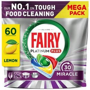 Fairy 60 Platinum Plus Miracle Dishwasher Tablets