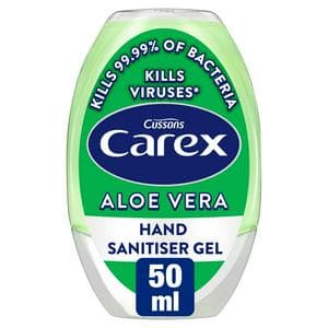 Carex 50ml Aloe Vera Quick Dry Antibacterial Hand Sanitiser Gel