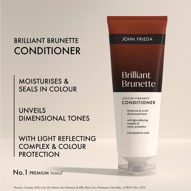 John Frieda 250ml Brilliant Brunette Colour Vibrancy Conditioner - gallery image 3