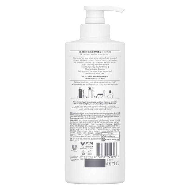 Dove 400ml Scalp + Hair Therapy Soothing Hydration Shampoo - gallery image 6
