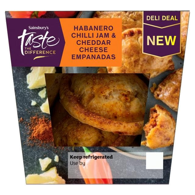 Sainsbury's 100g Habanero Chilli Jam & Cheddar Cheese Empanadas, Taste the Difference - gallery image 1