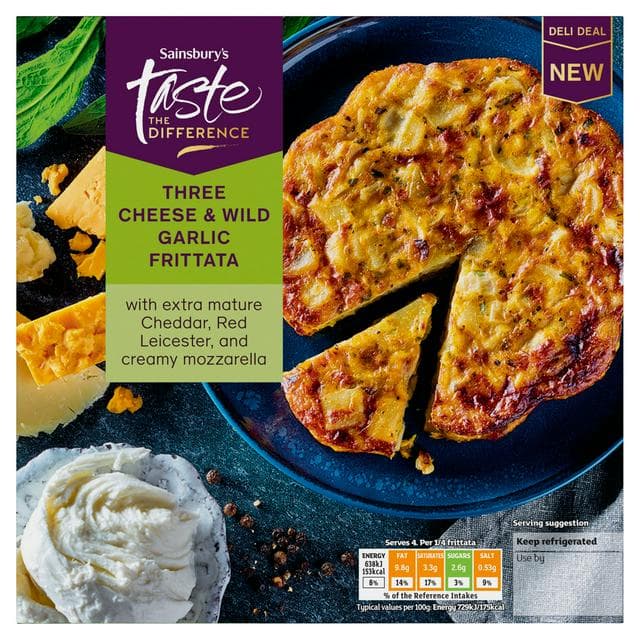 Sainsbury's 350g Three Cheese & Wild Garlic Frittata, Taste the Difference - gallery image 1