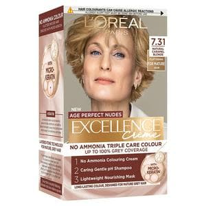 L'Oréal Paris Excellence Age Perfect Nudes 7.31 Natural Caramel Blonde Permanent Hair Dye