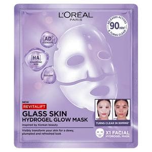 L'Oréal Paris Revitalift Glass Skin Hydrogel Glow Korean Skincare Inspired Face Mask