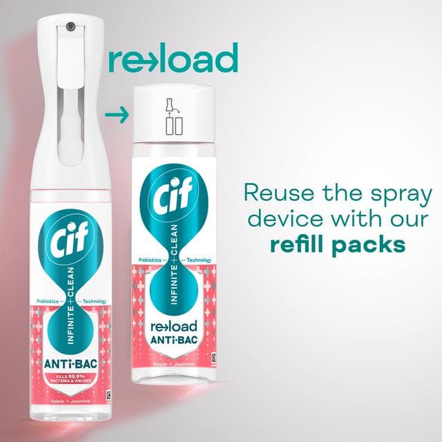 Cif 280ml Infinite Clean Apple & Jasmine Antibacterial Cleaner Spray - gallery image 6