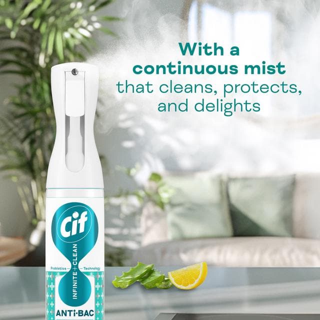 Cif 280ml Infinite Clean Lemon & Aloe Vera Antibacterial Cleaner Spray - gallery image 6