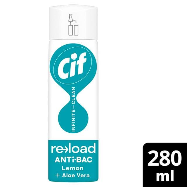 Cif 280ml Infinite Clean Antibacterial Cleaner Refill Lemon & Aloe Vera - gallery image 1