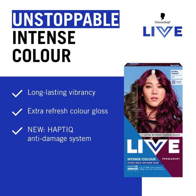 Schwarzkopf L76 Ultra Violet Live Intense Colour Permanent Hair Dye - gallery image 3