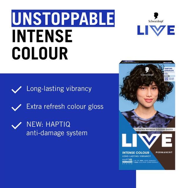 Schwarzkopf 880 Tempting Chocolate Live Intense Colour Permanent Hair Dye - gallery image 3