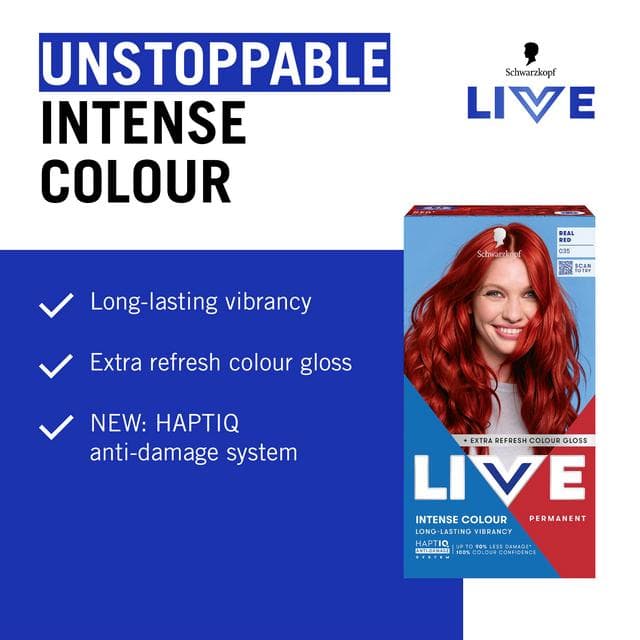 Schwarzkopf 035 Real Red Live Intense Colour Permanent Hair Dye - gallery image 3