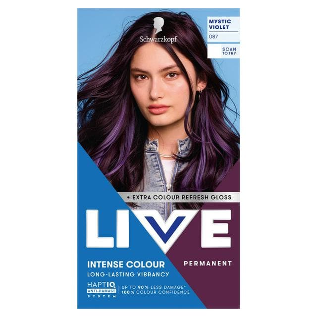 Schwarzkopf 087 Mystic Violet Live Intense Colour Permanent Hair Dye - gallery image 1