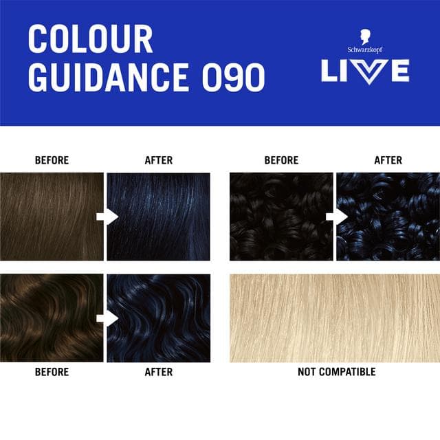 Schwarzkopf 090 Cosmic Blue Live Intense Colour Permanent Hair Dye - gallery image 4