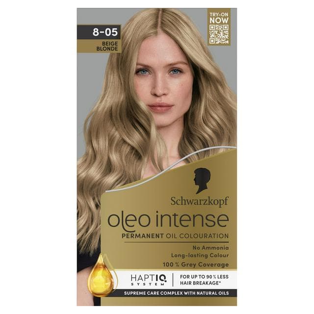 Schwarzkopf Oleo Intense Oil Colouration 8-05 Beige Blonde Permanent Hair Dye - gallery image 1