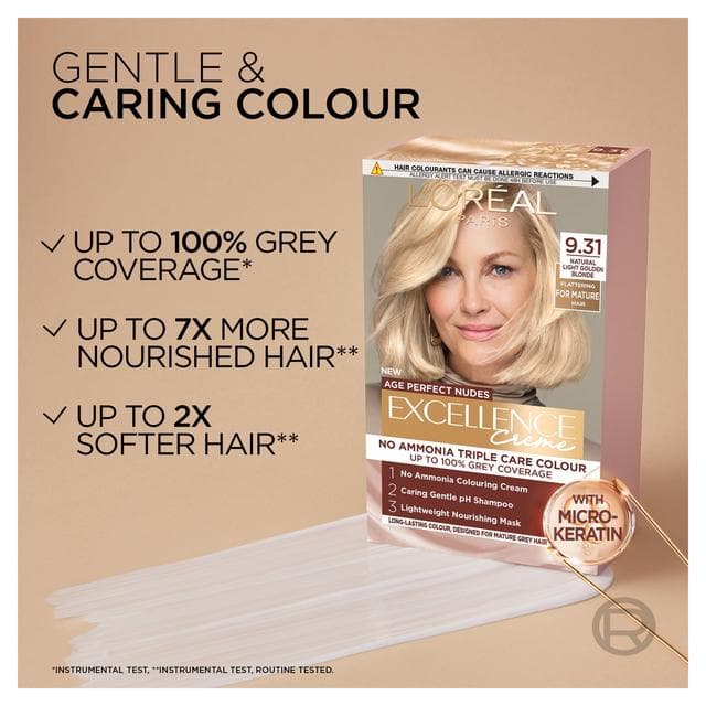 L'Oréal Paris Excellence Age Perfect Nudes 6.03 Natural Light Gold Brown Permanent Hair Dye - gallery image 4