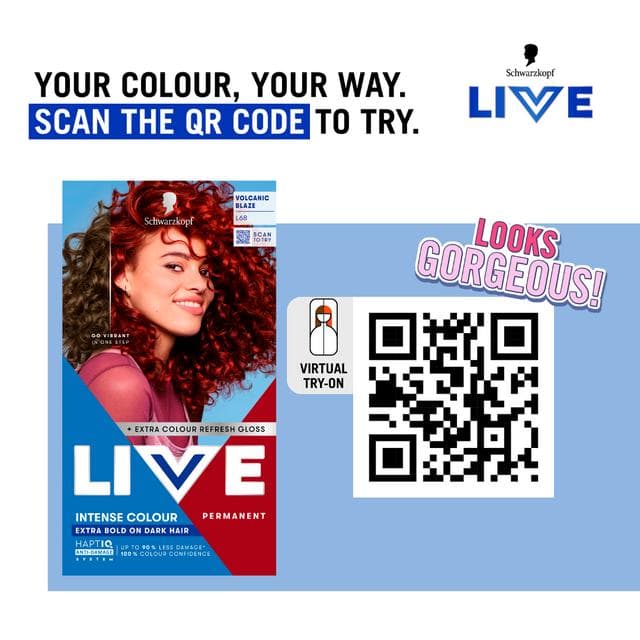 Schwarzkopf Live Intense Colour L68 Volcanic Blaze Permanent Hair Dye - gallery image 4